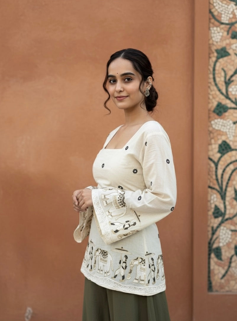 Rani embroidered kurti