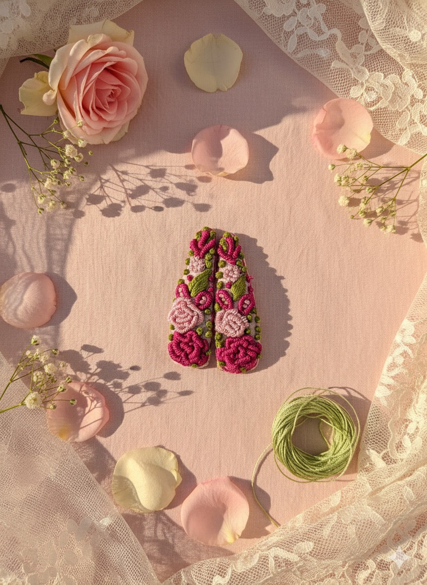 Pink Rose Clips