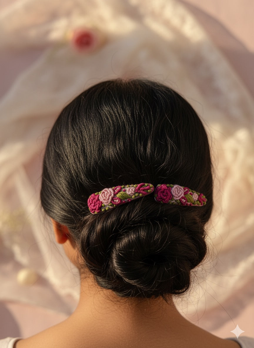 Pink Rose Clips