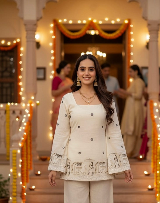 Rani embroidered kurti